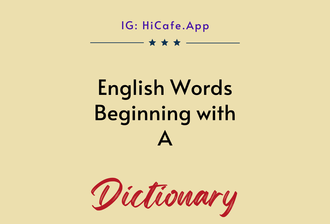 English words starting with A