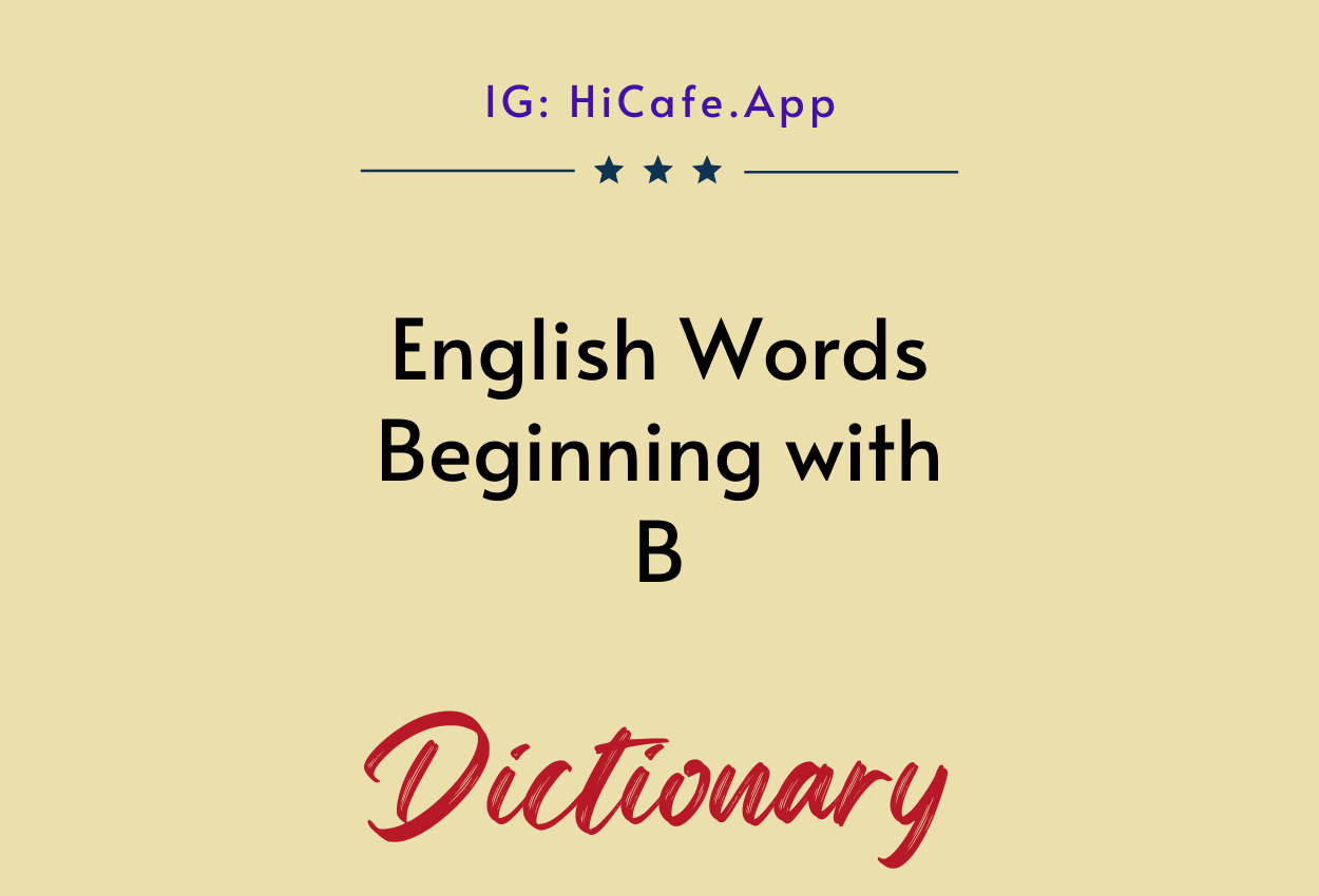 English words starting with B