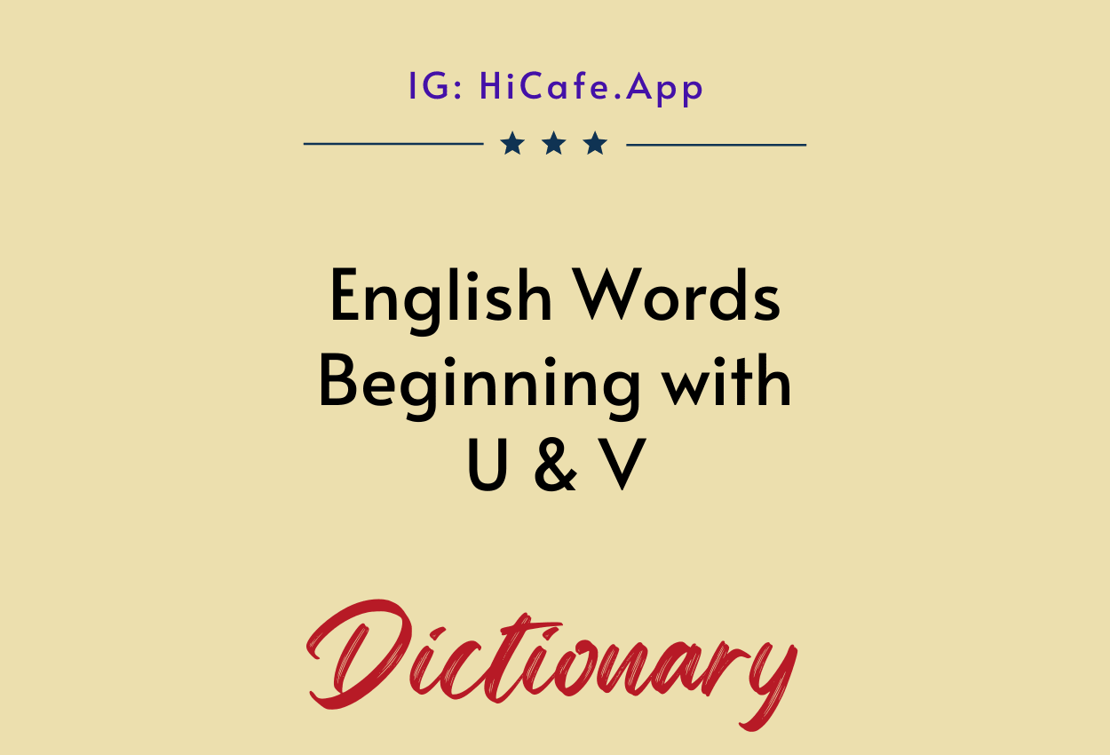 English words starting with U & V