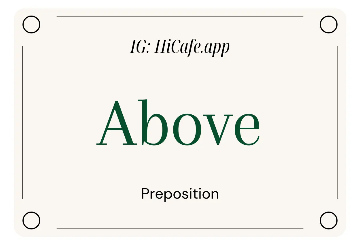 English Preposition Above