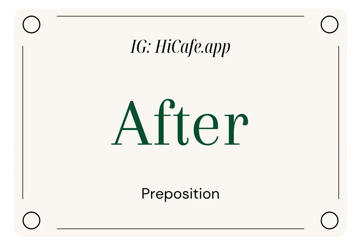 English Preposition After