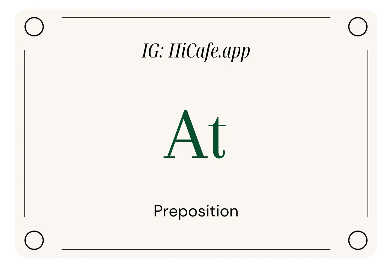 At Preposition Examples