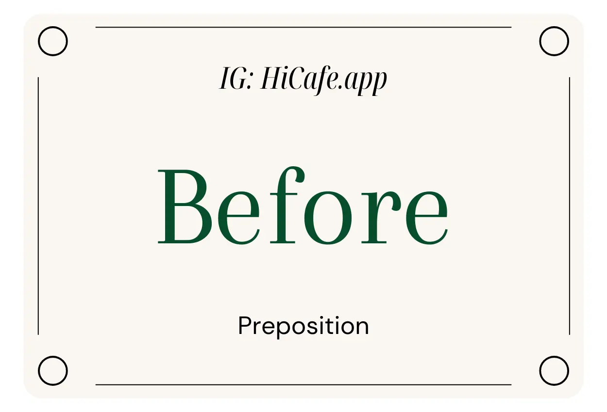 English Preposition Before