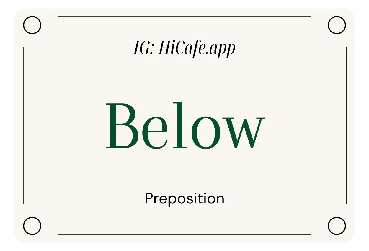 below preposition examples