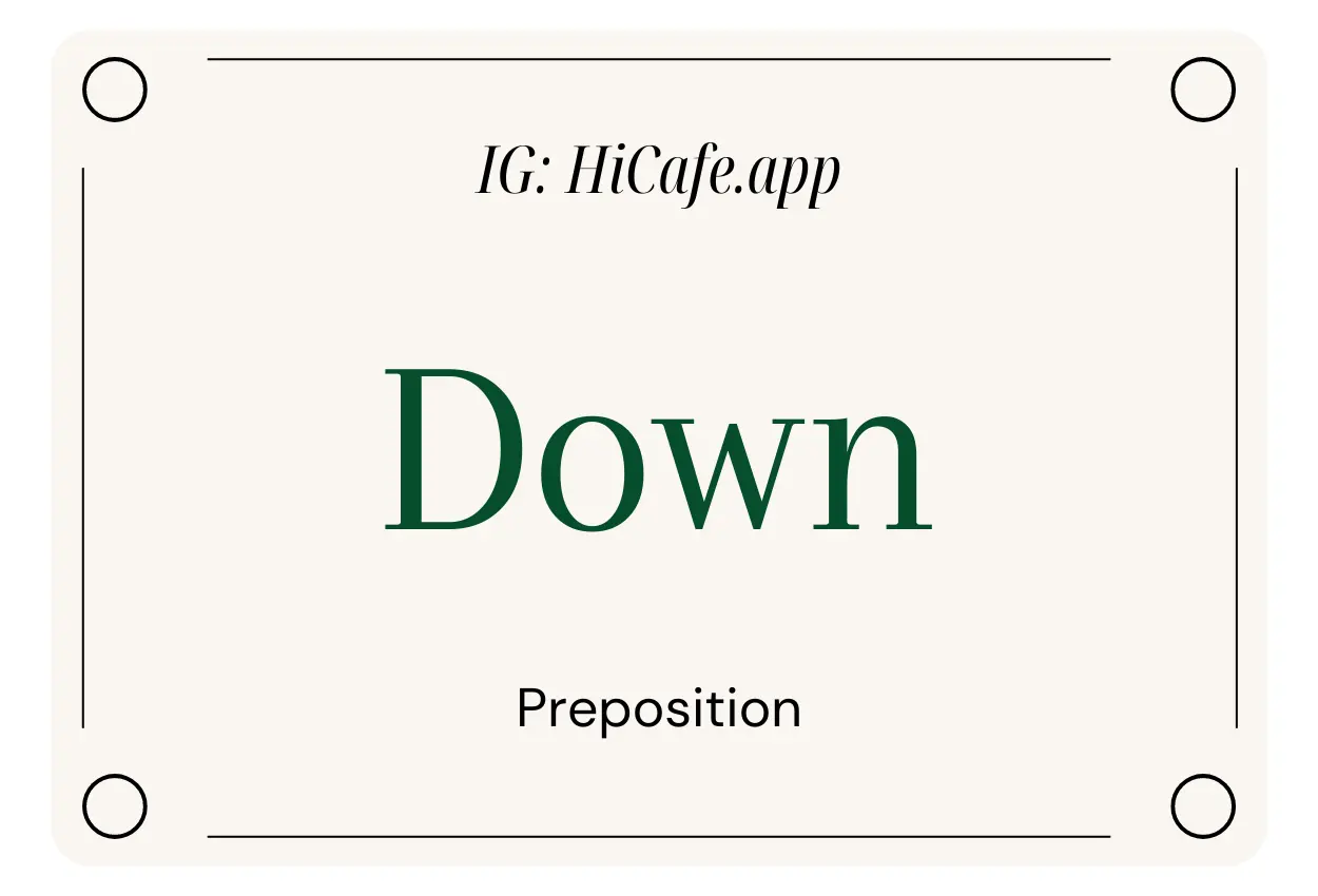 English Preposition Down
