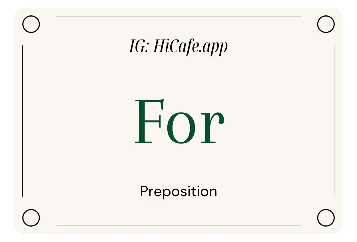 English Preposition For