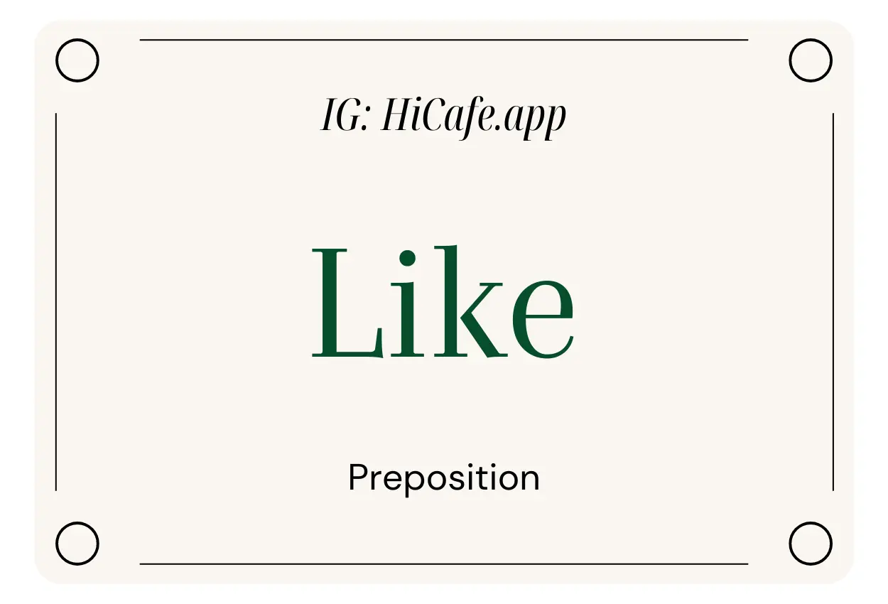 English Preposition Like