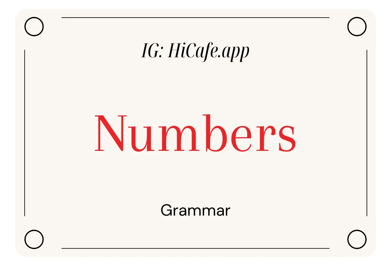 English Grammar Numbers