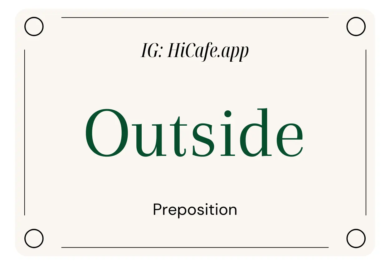 English Preposition Outside