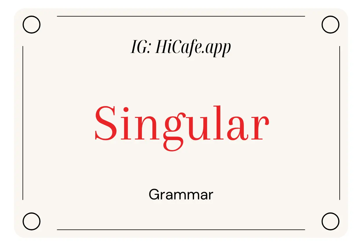 Singular English Grammar