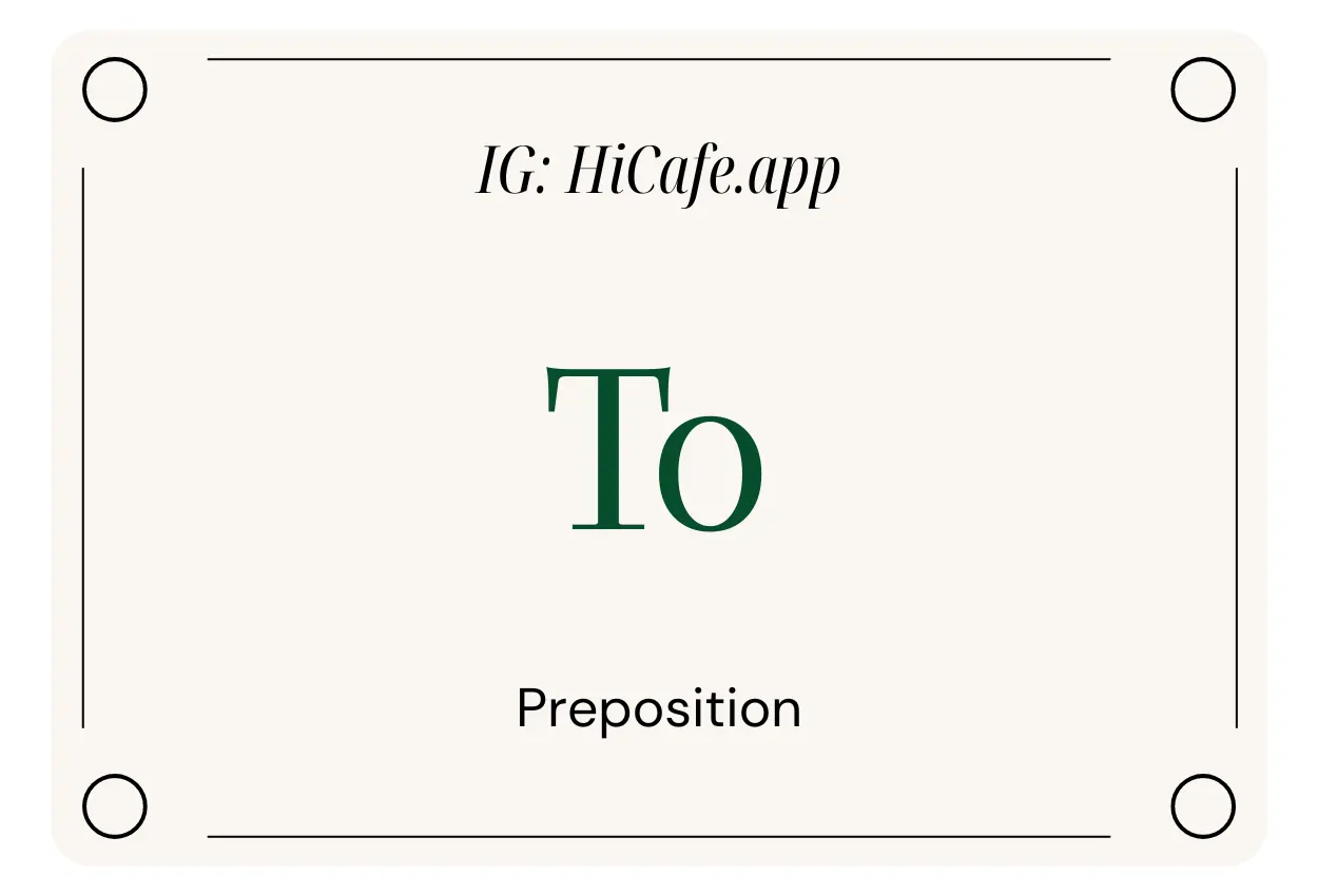 English Preposition to