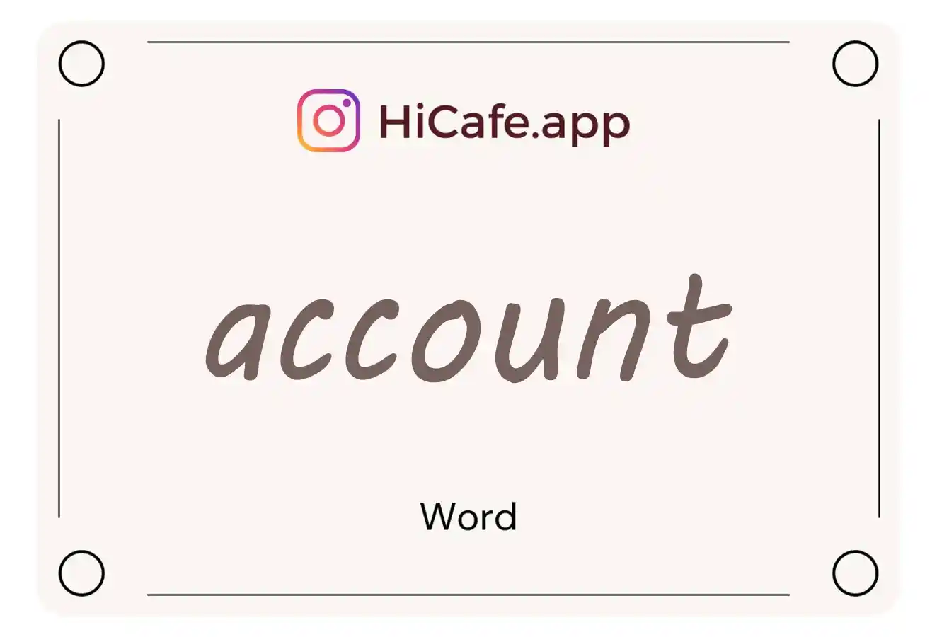 Meaning and usage of account word