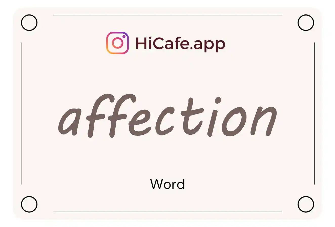 Meaning and usage of affection word