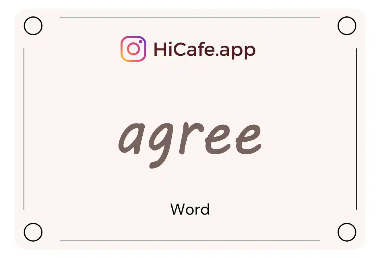 Meaning and usage of agree word