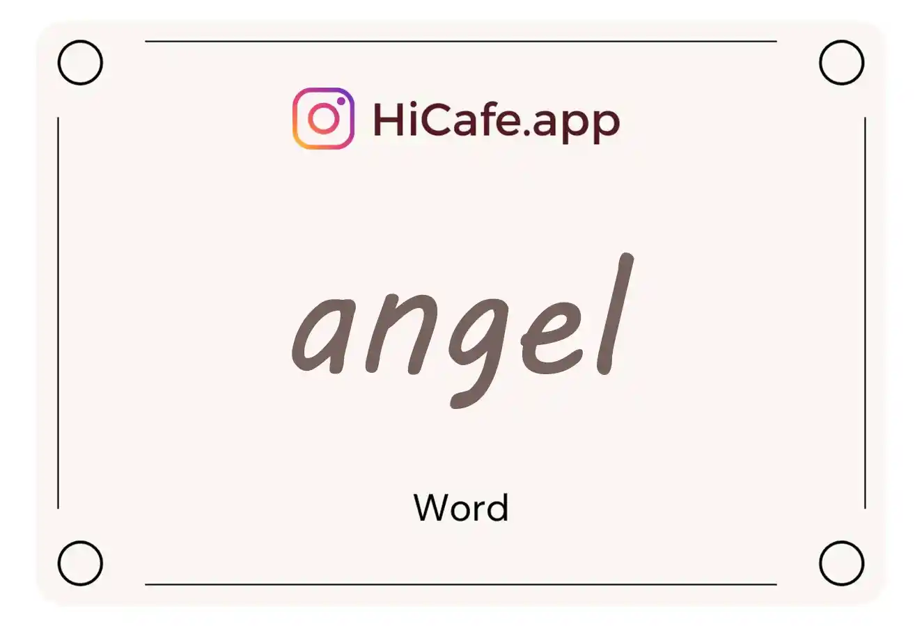 Meaning and usage of angel word