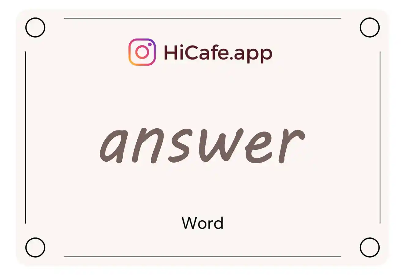 Meaning and usage of answer word