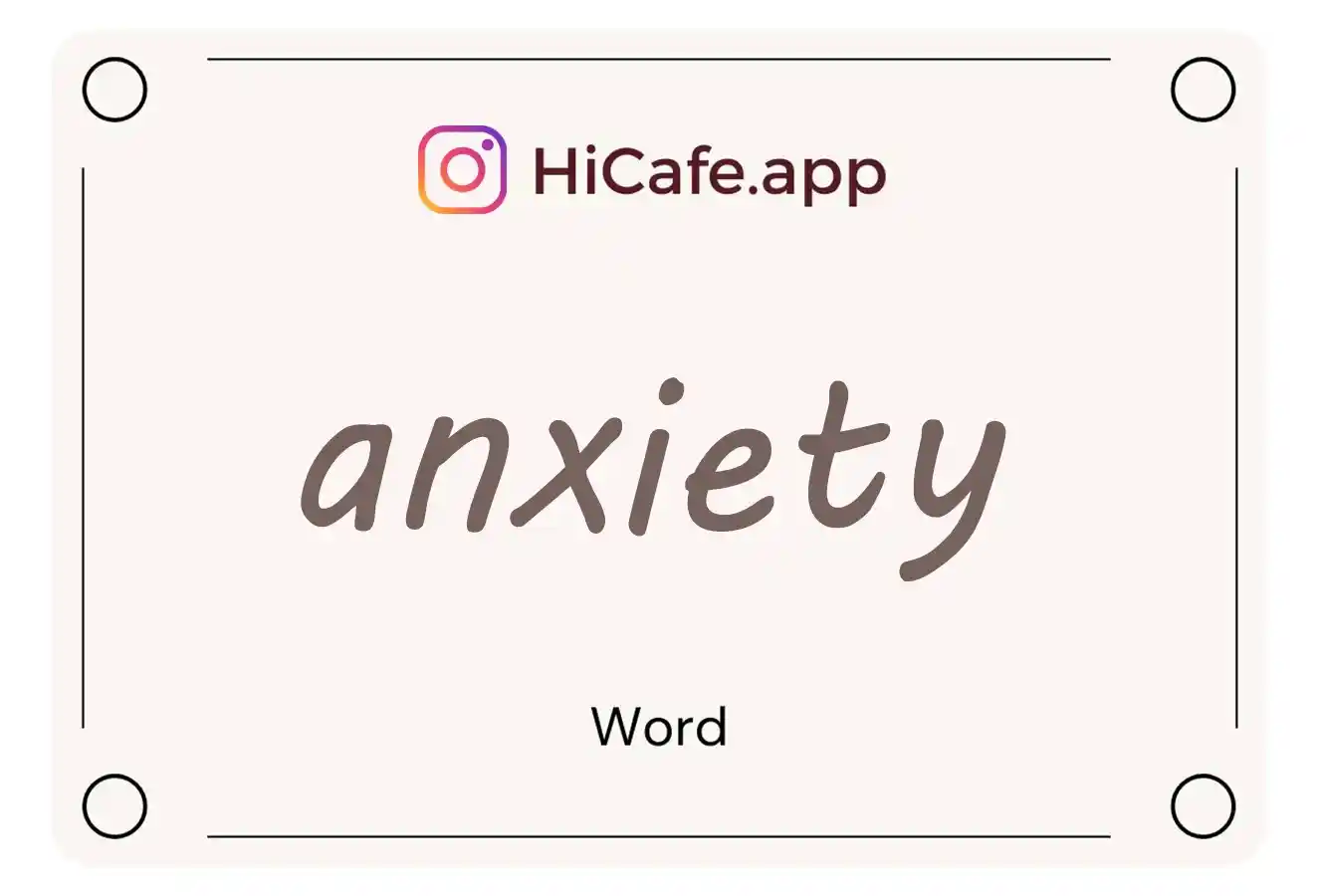 Meaning and usage of anxiety word