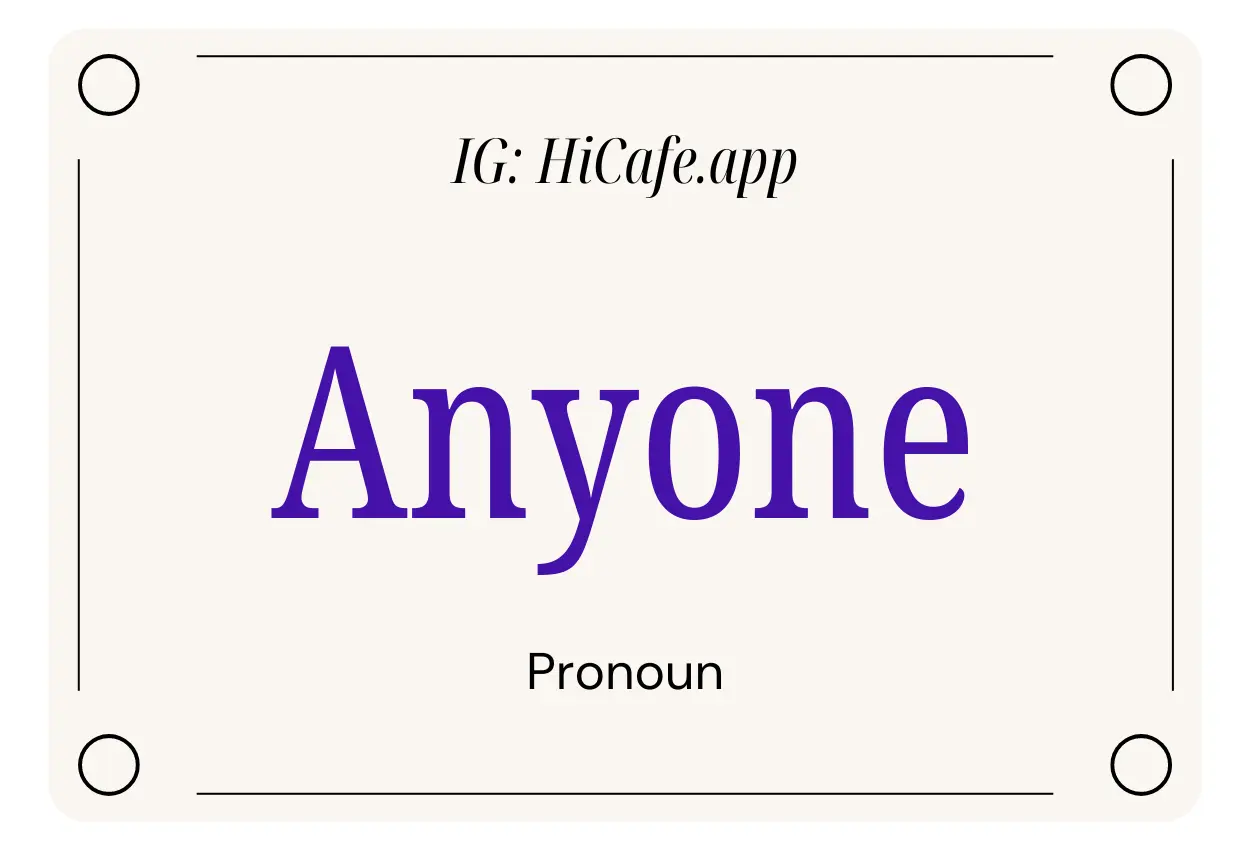 anyone pronoun grammar