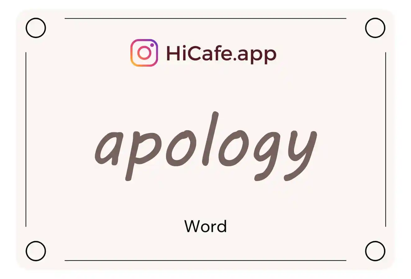 Meaning and usage of apology word