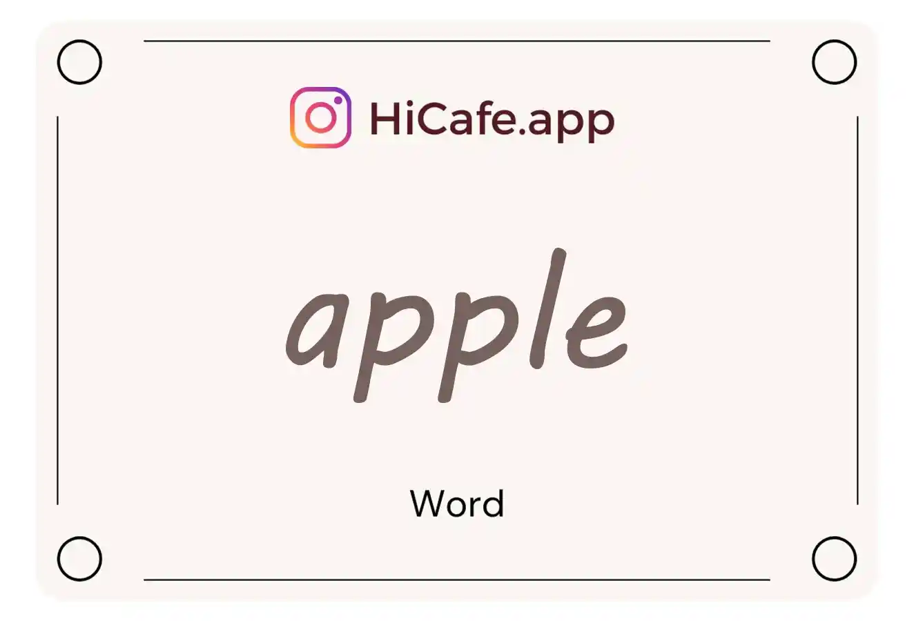 Meaning and usage of apple word