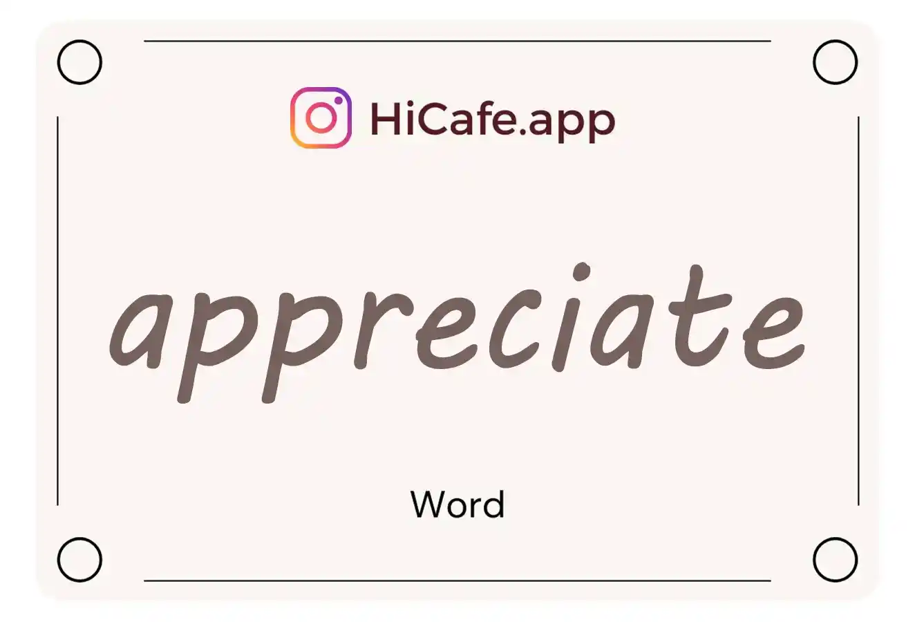 Meaning and usage of appreciate word