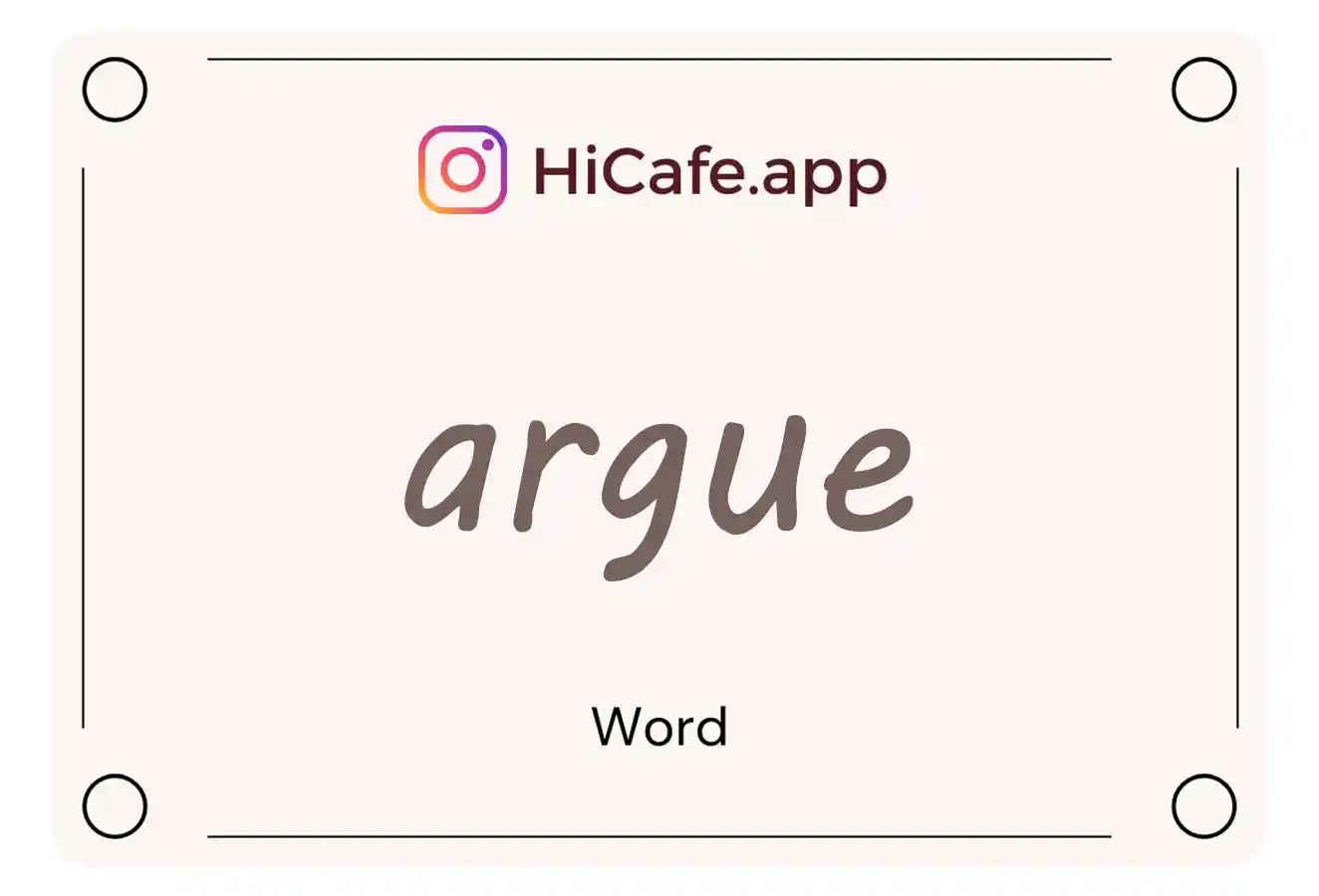 Meaning and usage of argue word