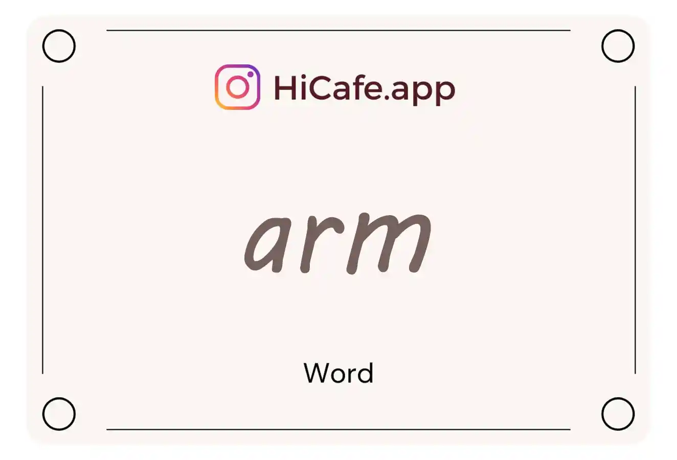 Meaning and usage of arm word