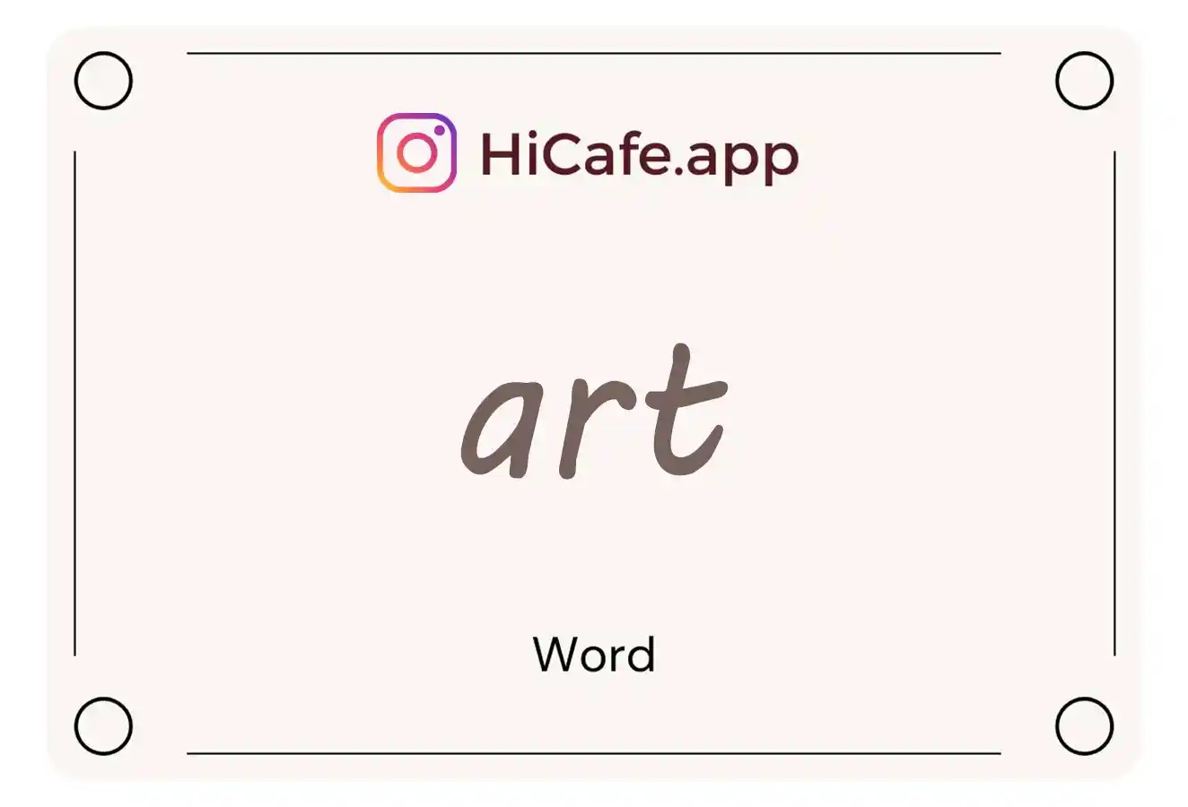 Meaning and usage of art word