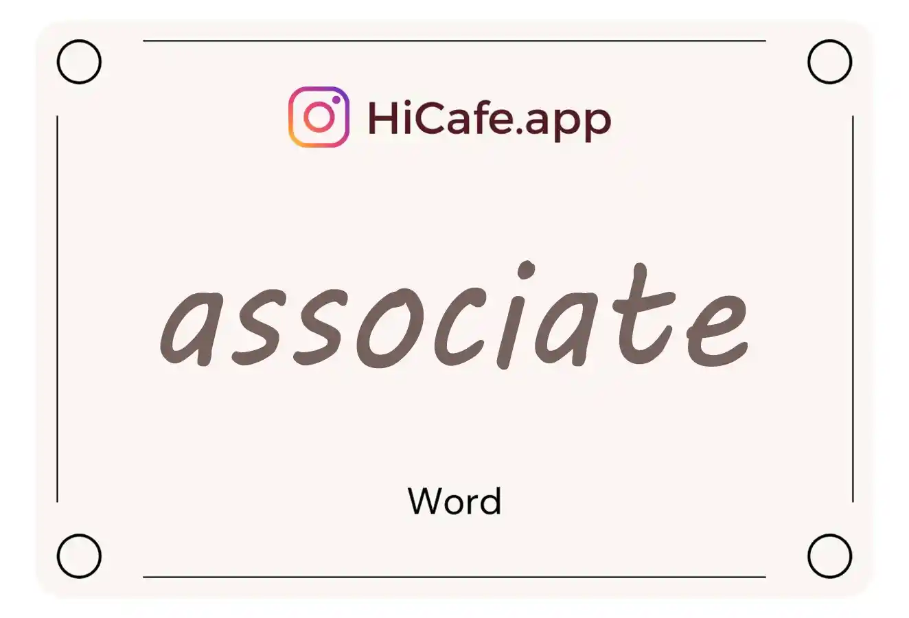 Meaning and usage of associate word