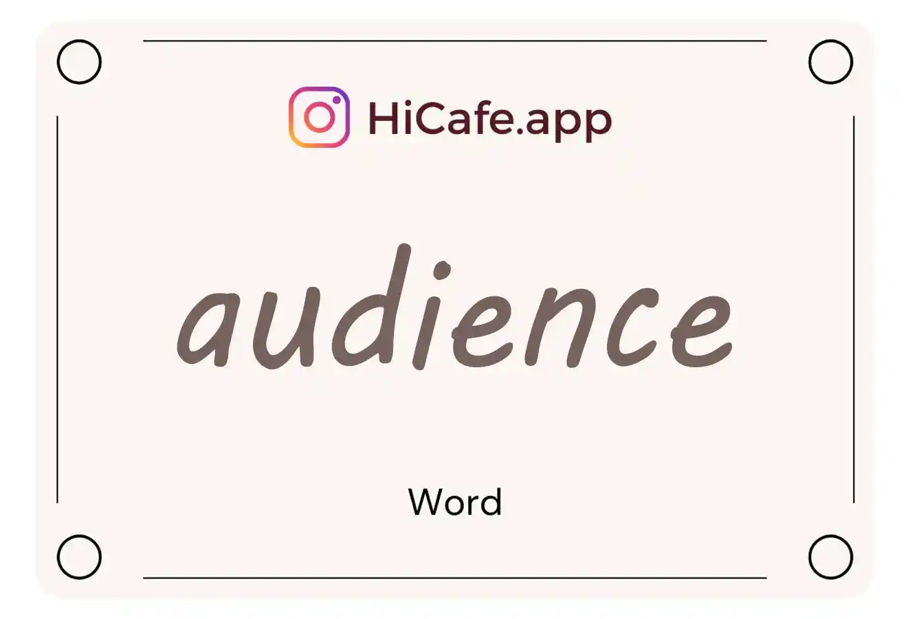 Meaning and usage of audience word