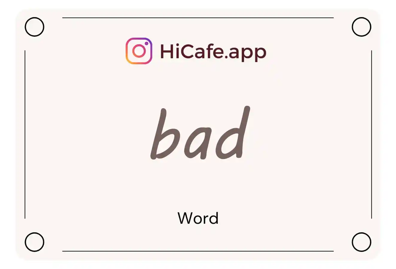 Meaning and usage of bad word