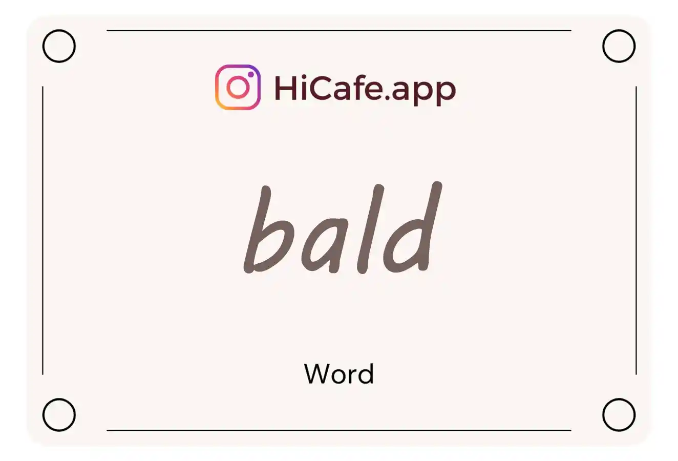 Meaning and usage of bald word