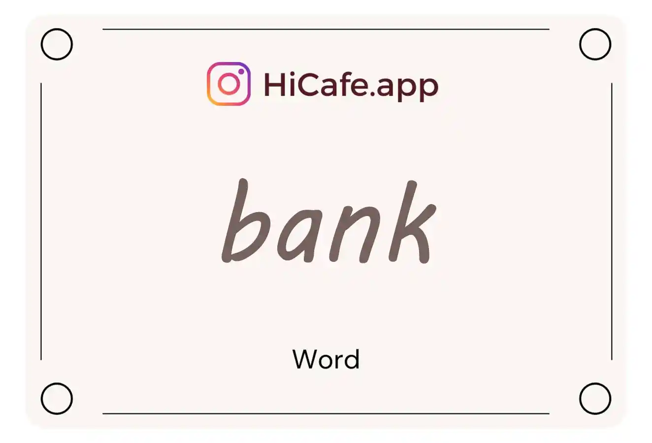 Meaning and usage of bank word