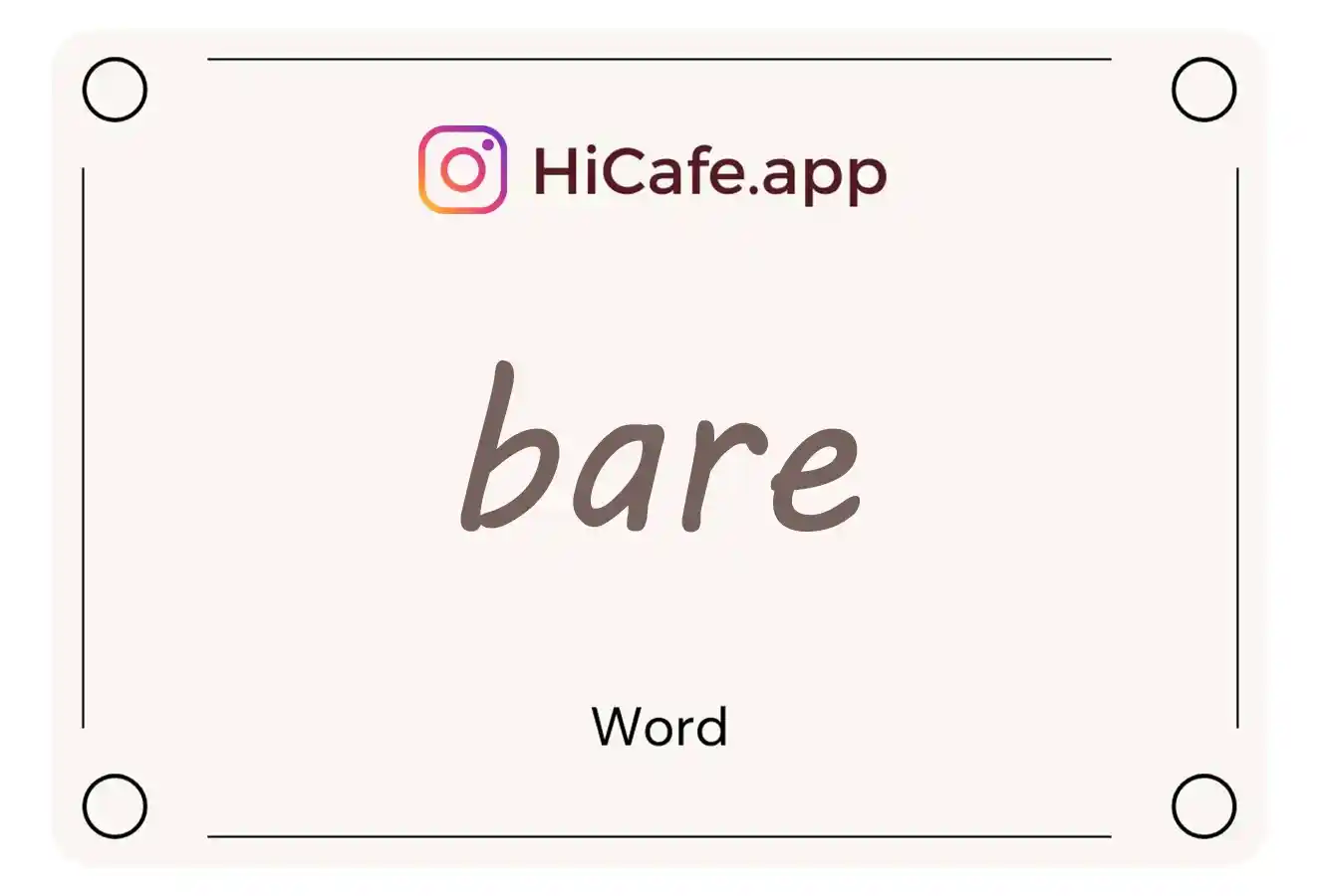 Meaning and usage of bare word