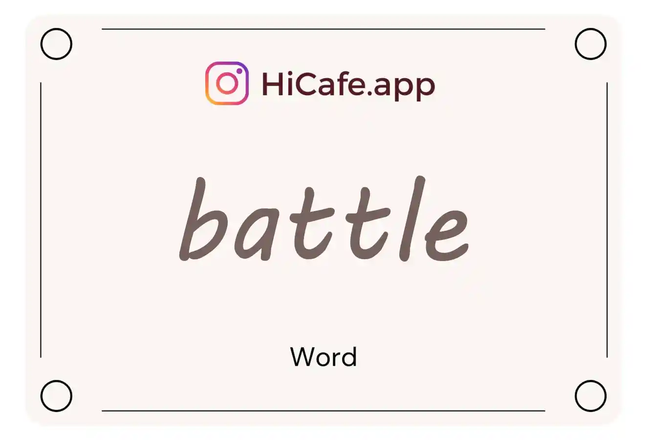 Meaning and usage of battle word