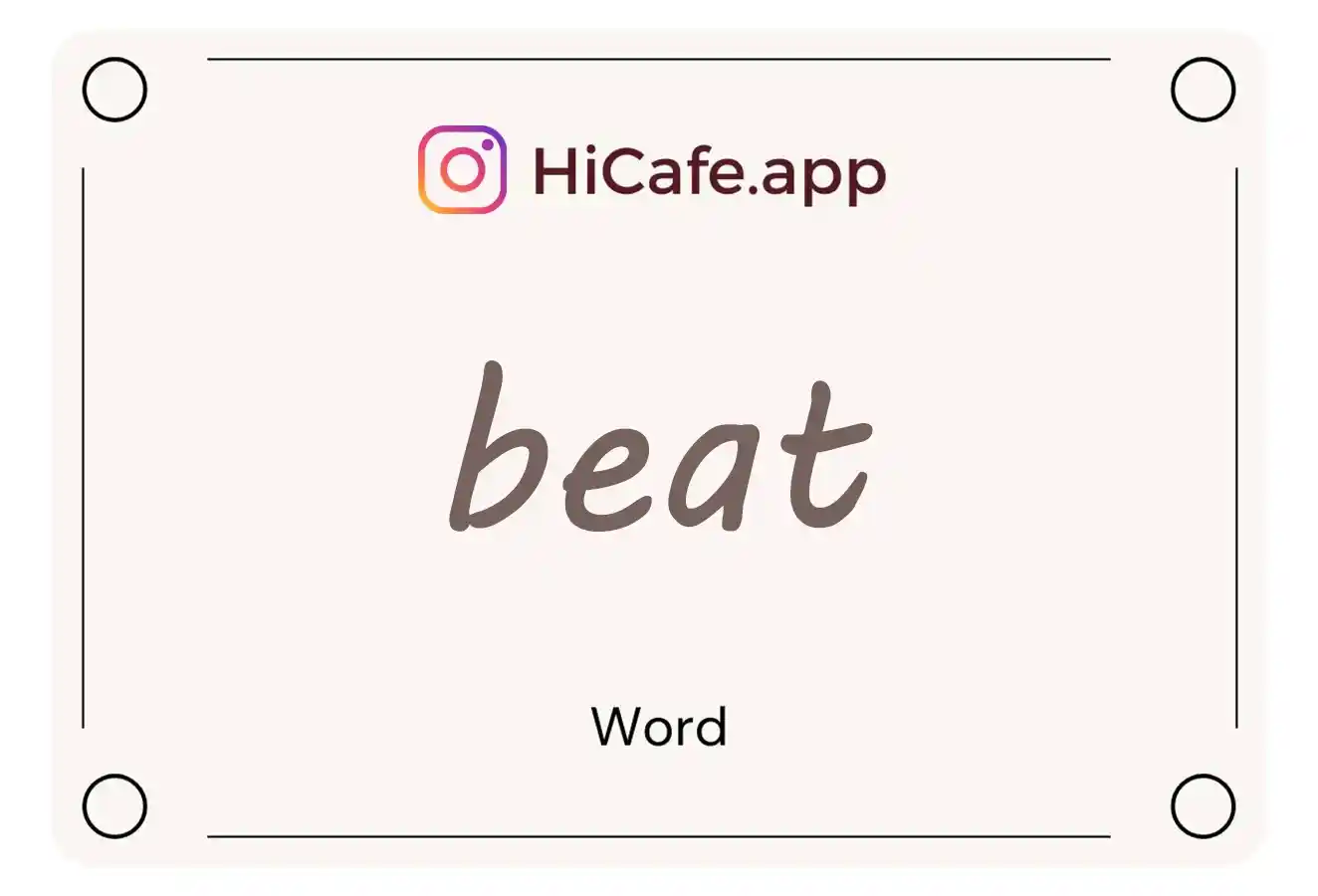 Meaning and usage of beat word