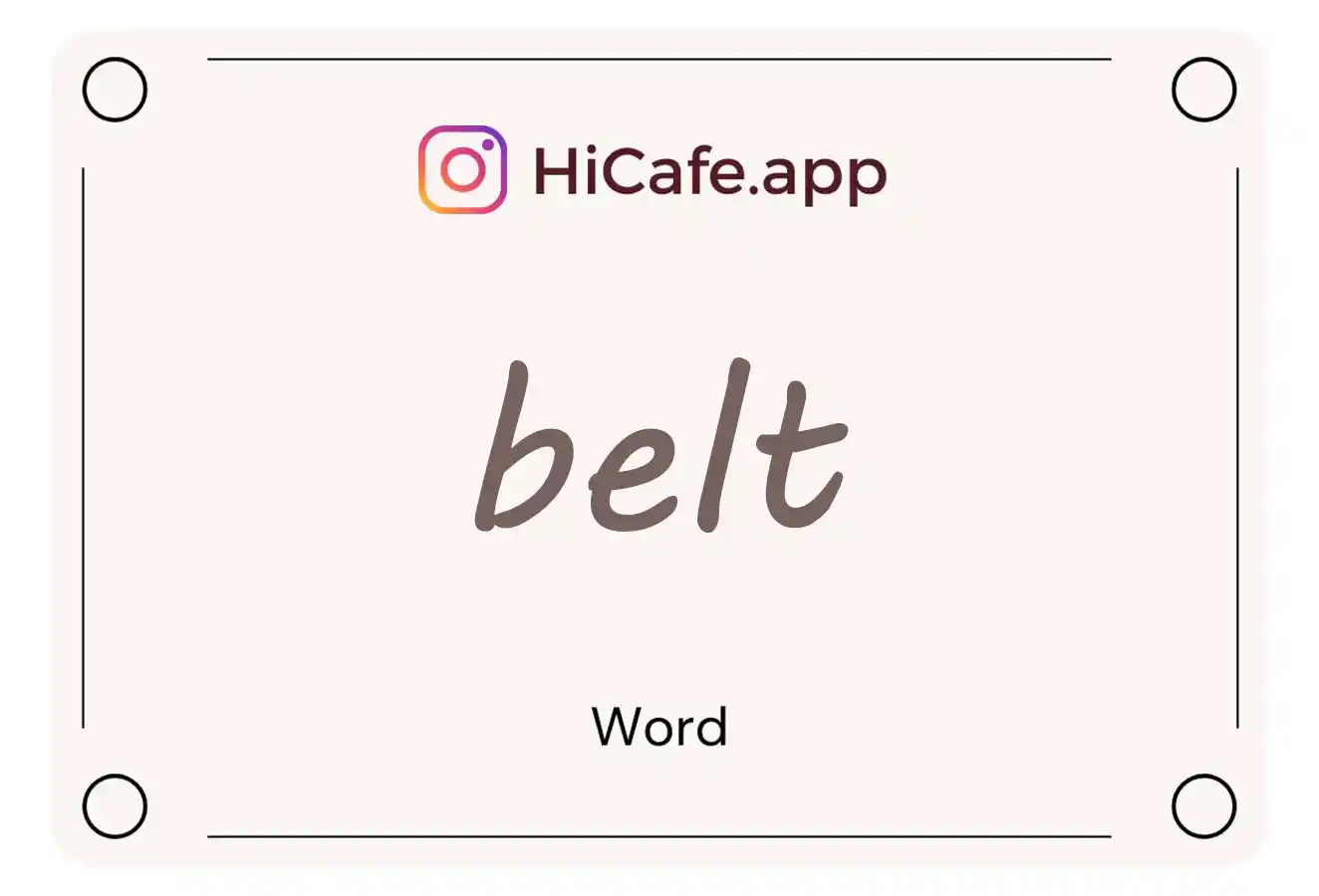 Meaning and usage of belt word