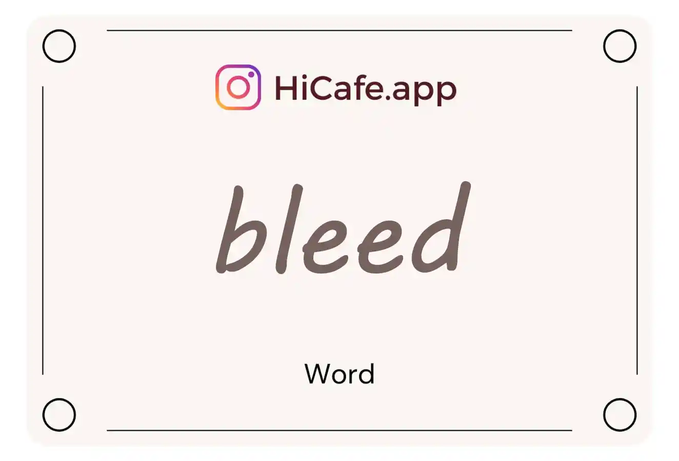 Meaning and usage of bleed word