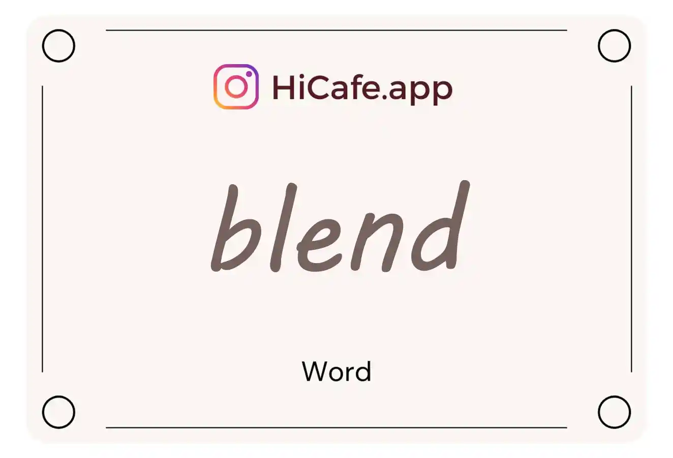 Meaning and usage of blend word