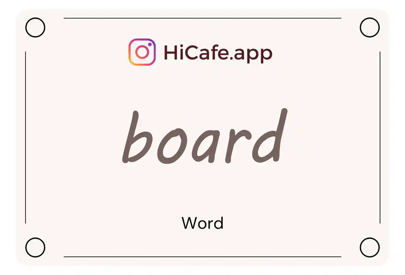 Meaning and usage of board word