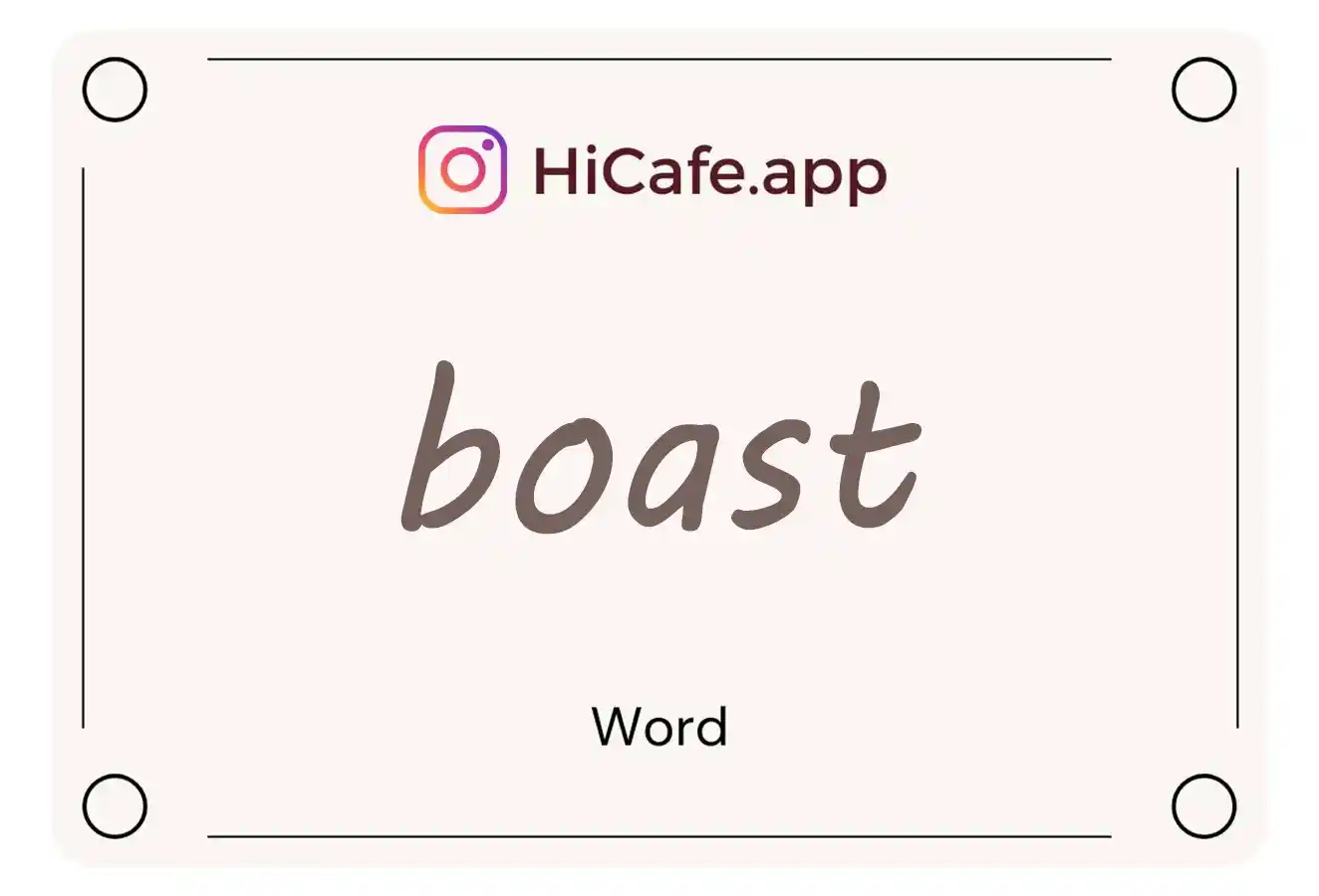 Meaning and usage of boast word