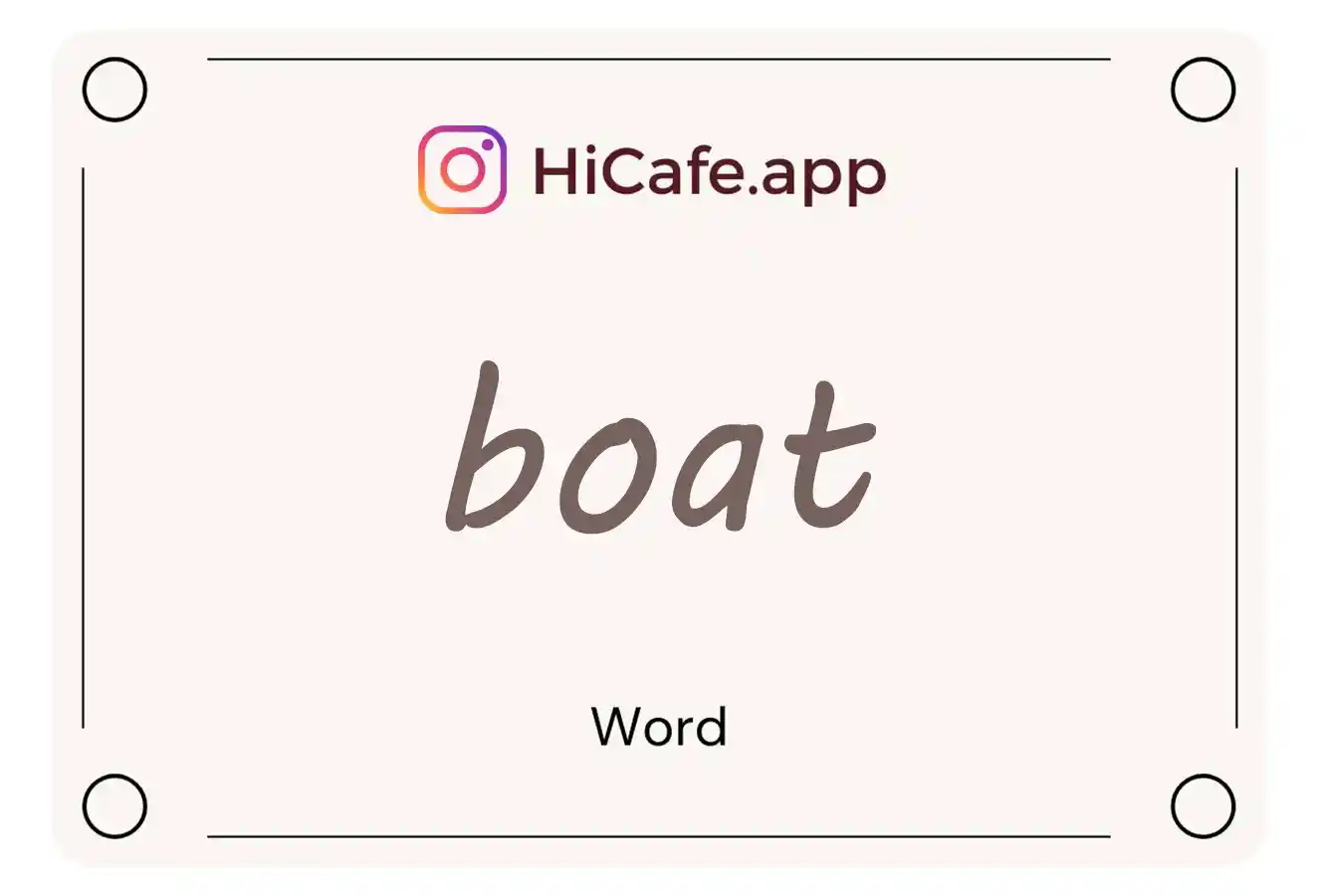 Meaning and usage of boat word