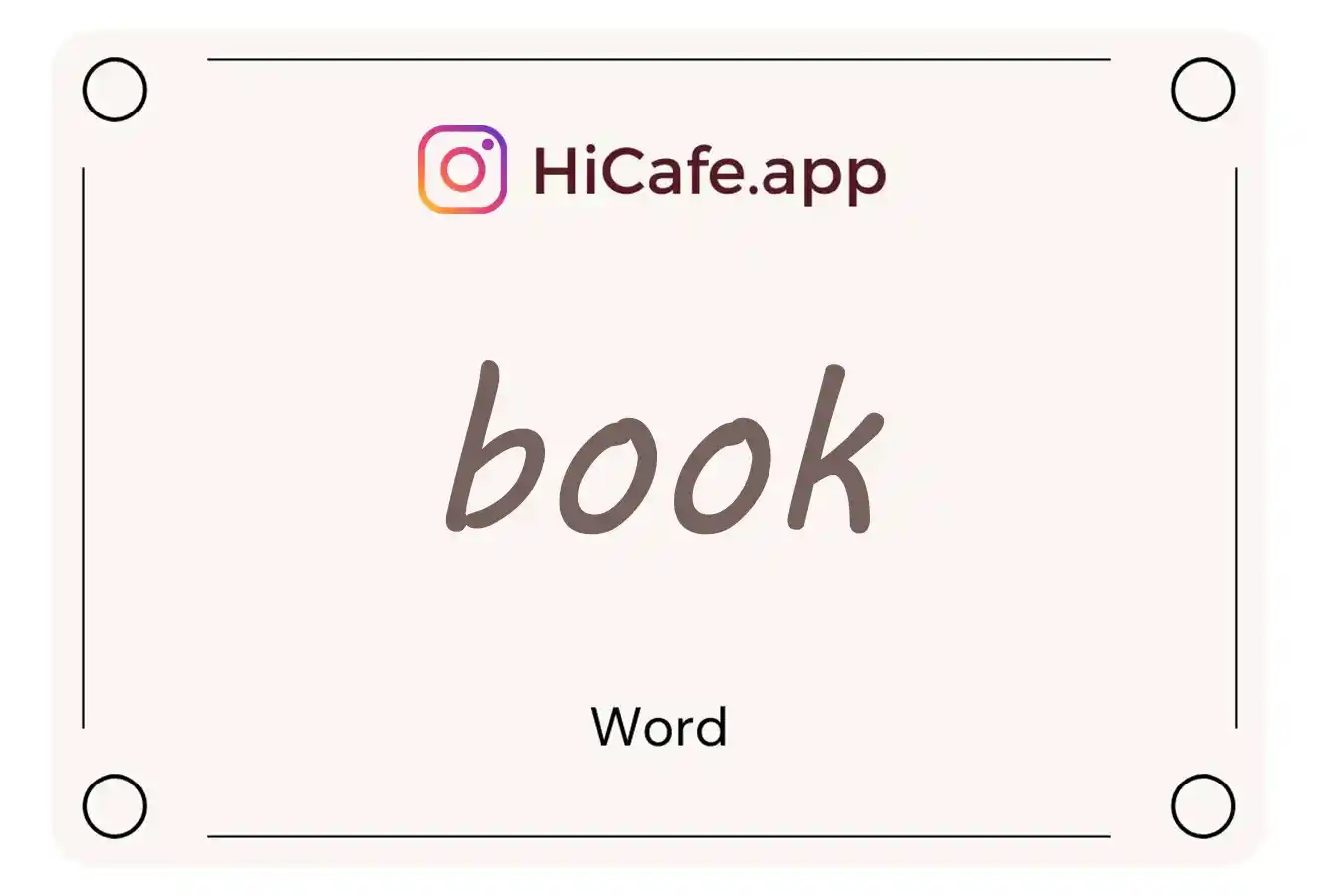 Meaning and usage of book word