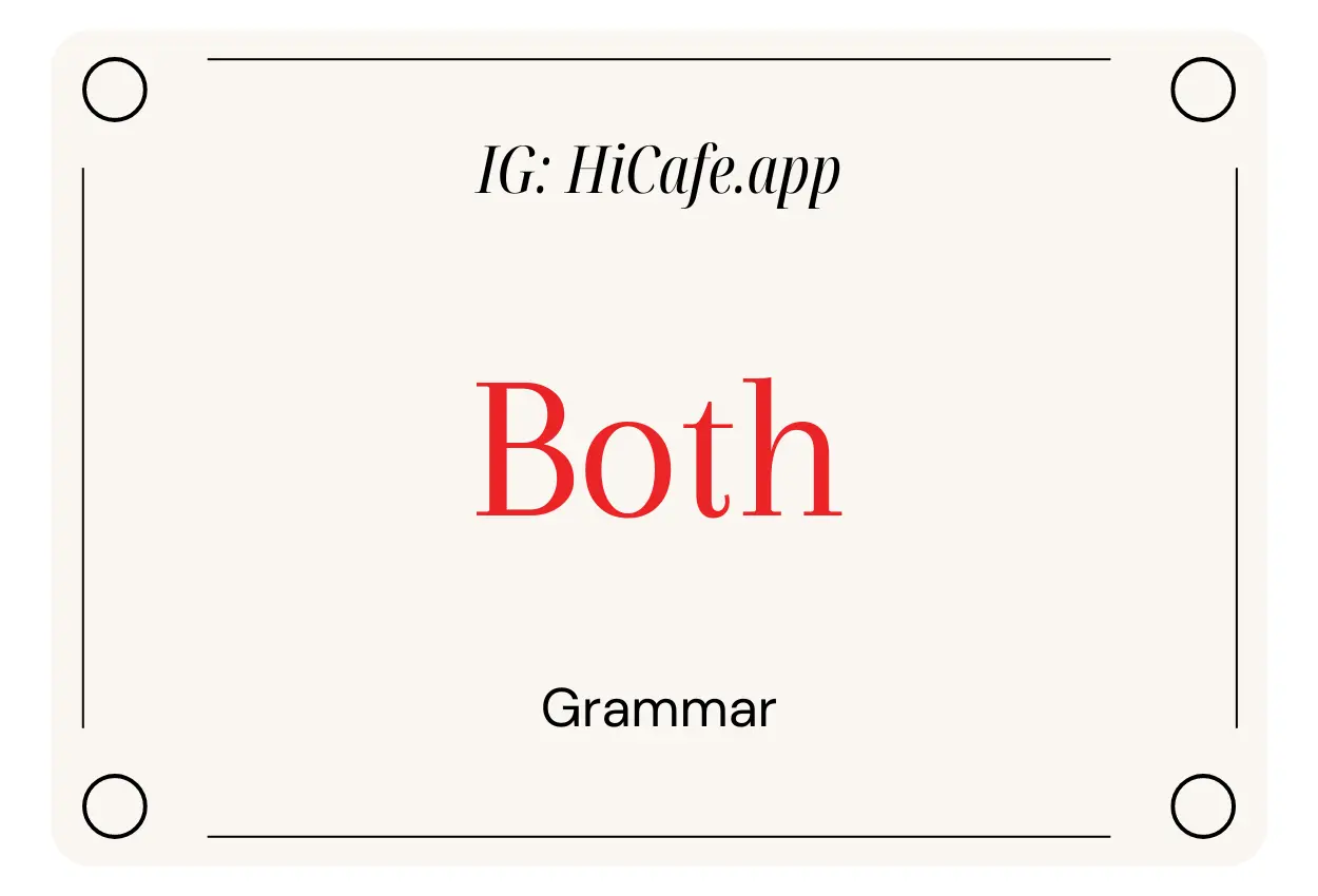 English Grammar Both