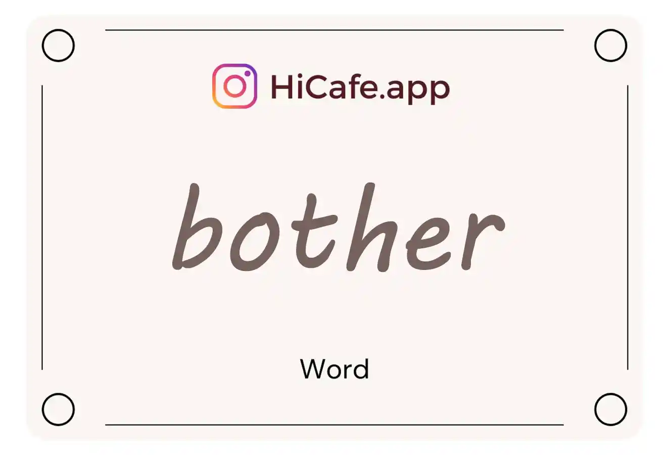 Meaning and usage of bother word