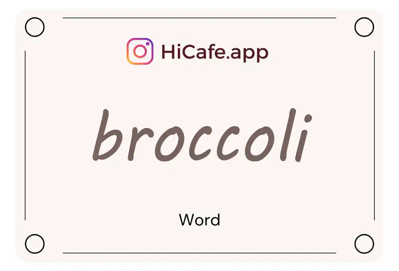 Meaning and usage of broccoli word