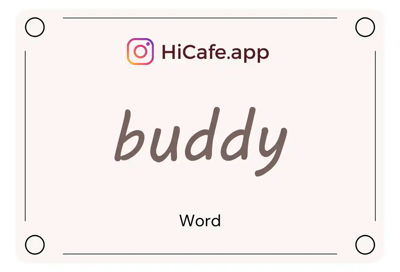 Meaning and usage of buddy word