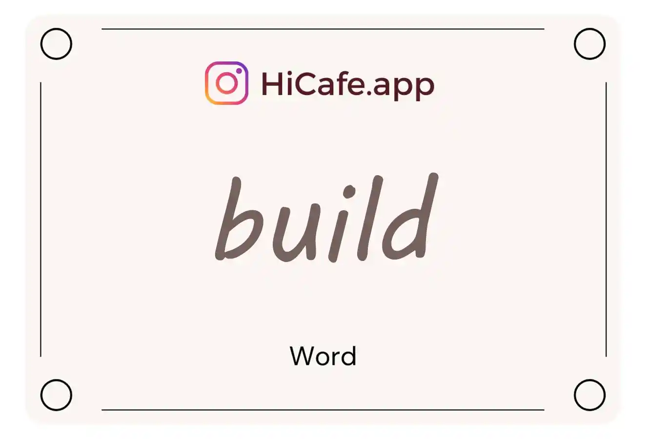 Meaning and usage of build word