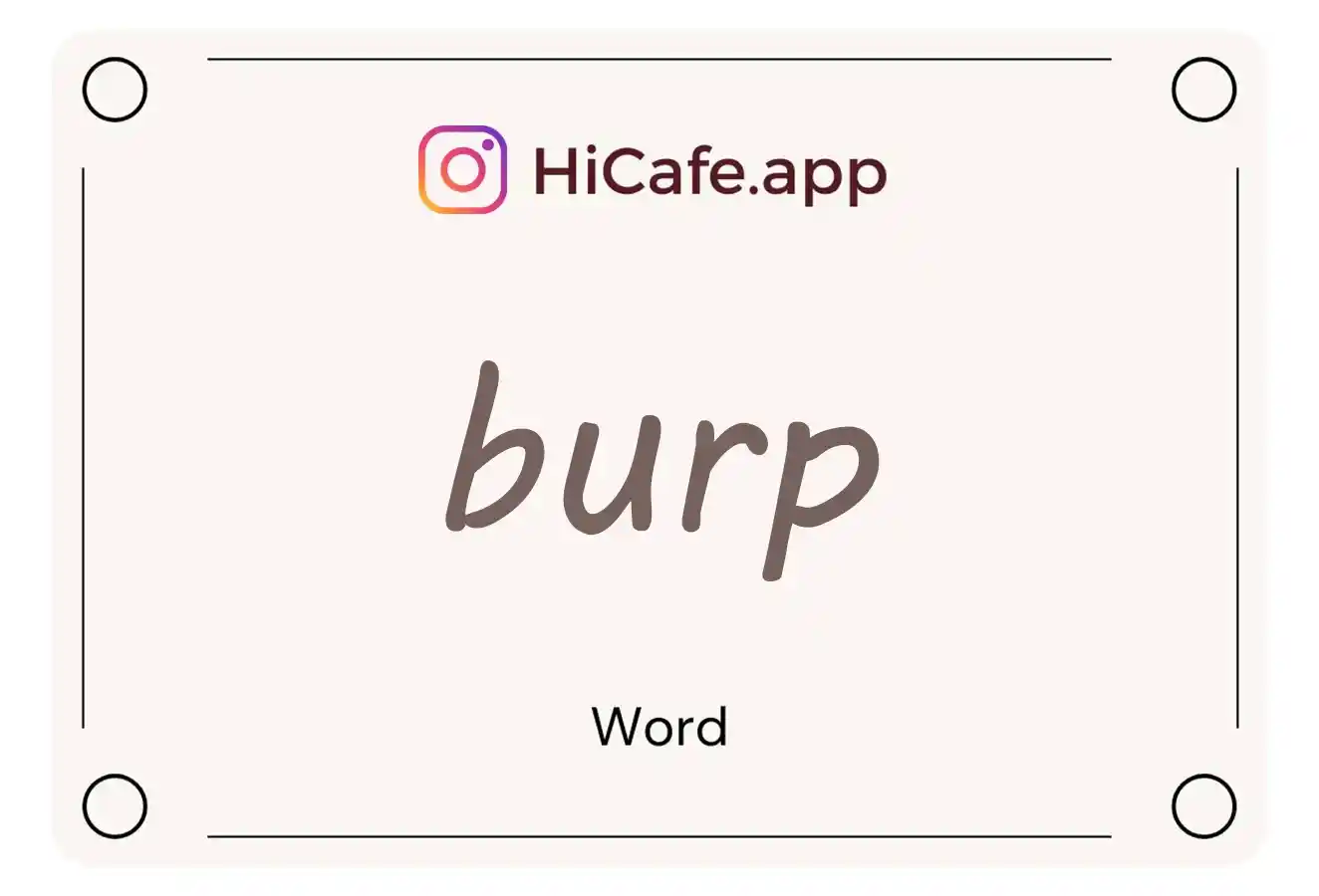 Meaning and usage of burp word