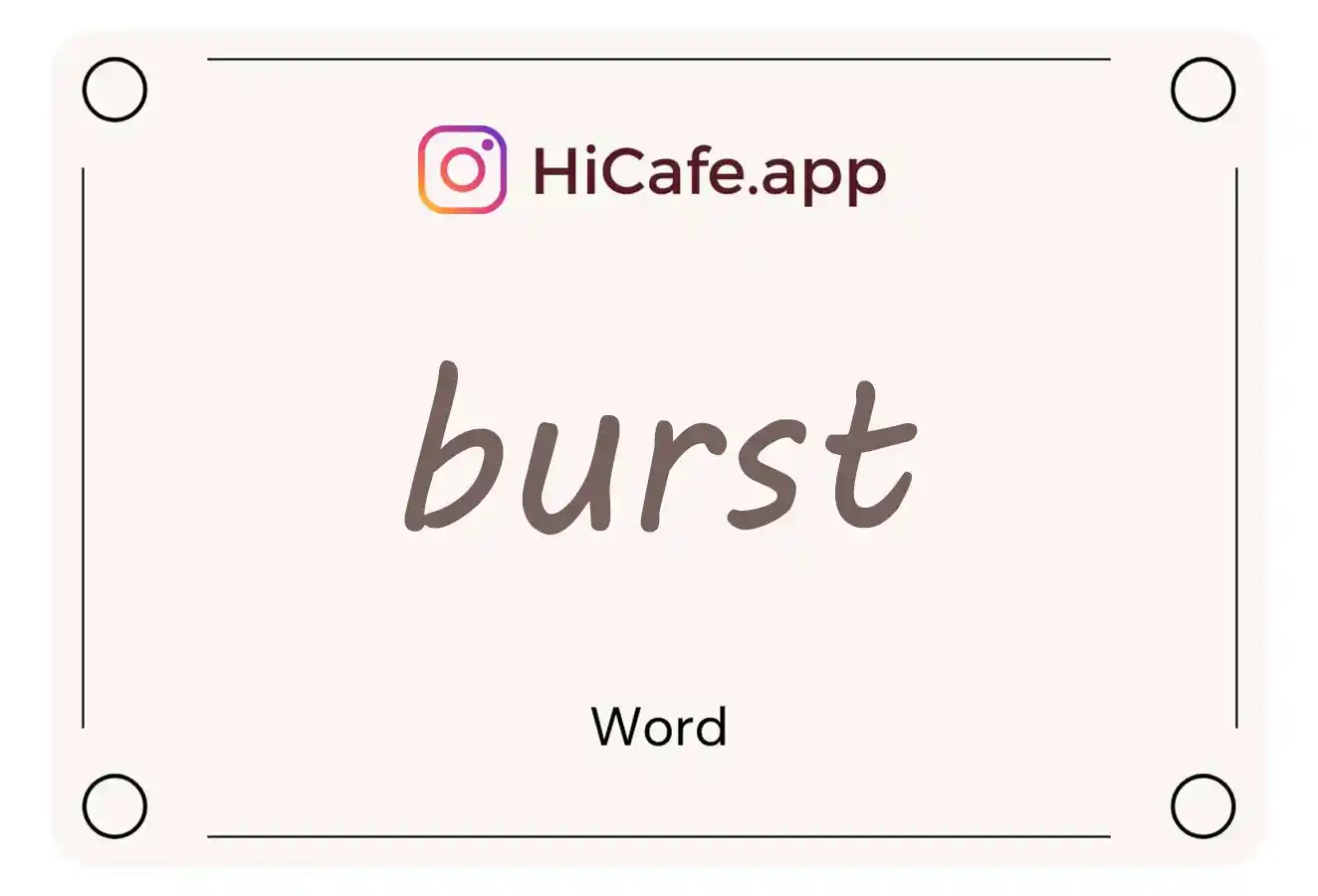 Meaning and usage of burst word